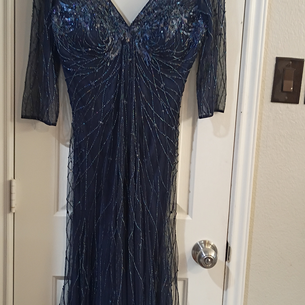 Elegant Navy Blue Evening Dress... Use once, for two hours only.